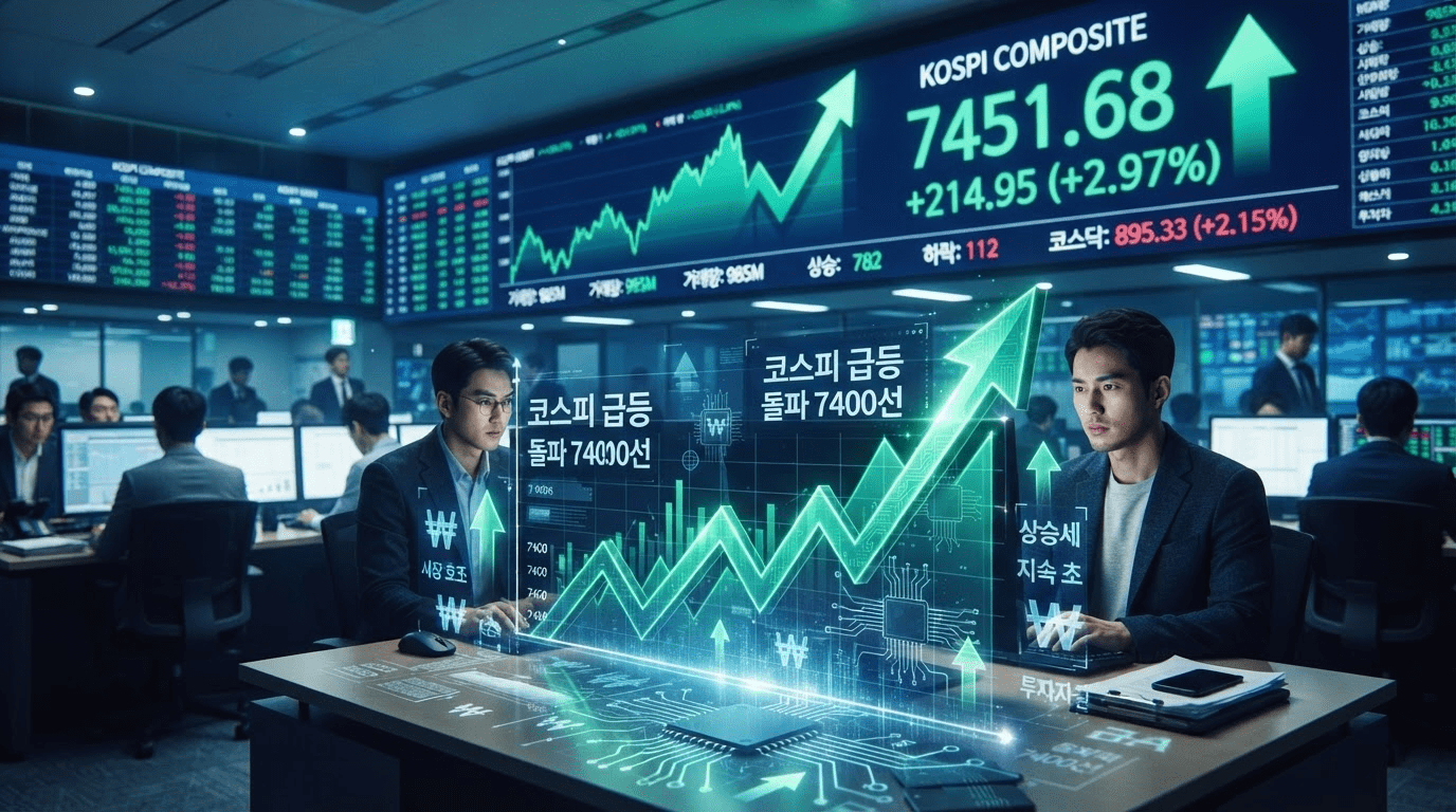코스피 8% 급반등 외국인 2조 돌풍 매수 효과로 7400선 재진입