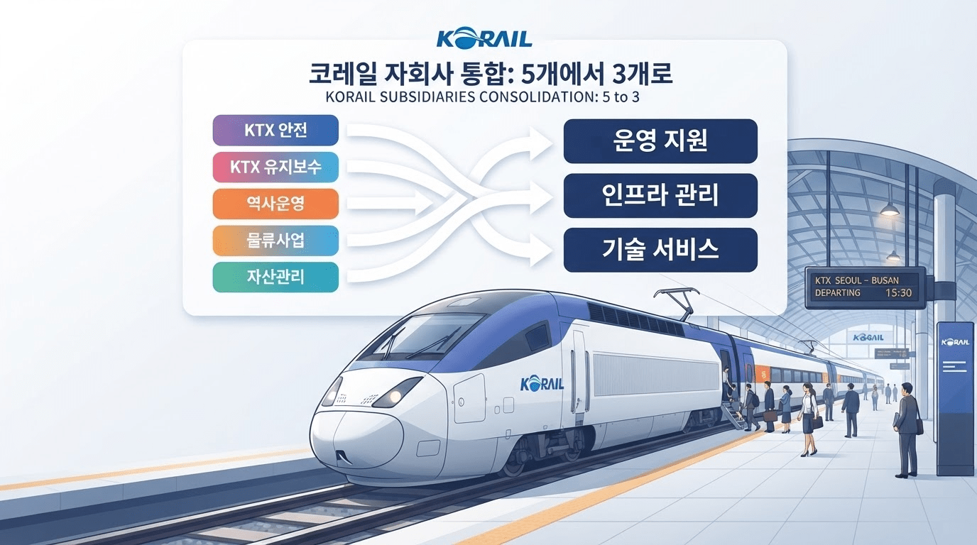 코레일 자회사 5곳 → 3곳 통합 운영체계 전환 추진