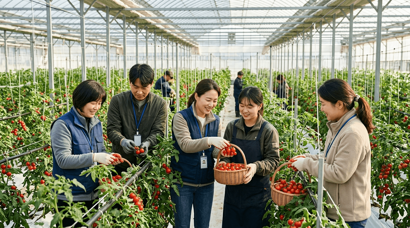 푸르메소셜팜에서 함께한 토마토 수확 나눔 활동 볼보코리아, 발달장애 청년 일터에 온정 더하다