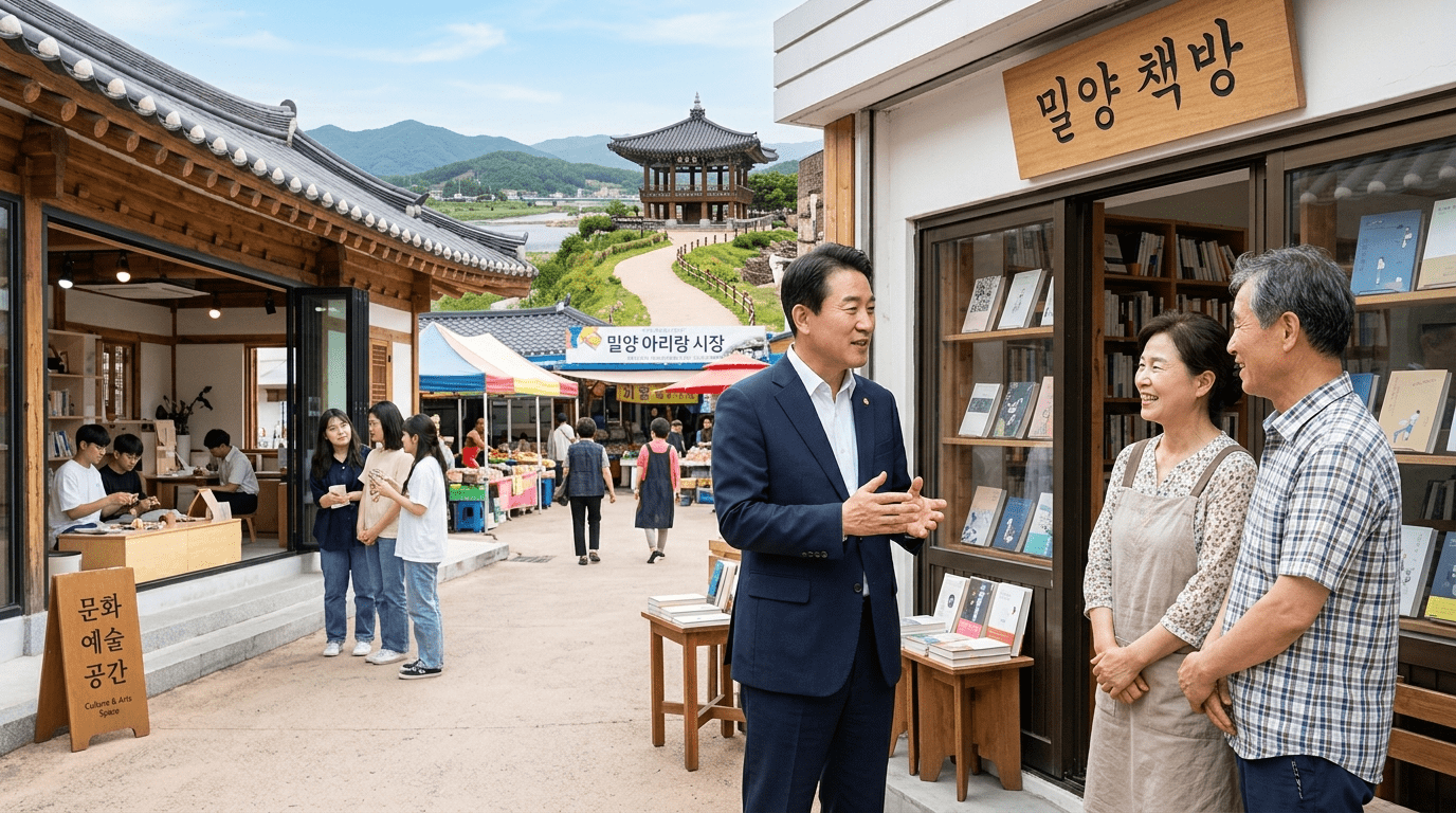 문체부 장관, 경남 밀양 현장에서 지역서점·문화도시·반값여행 해법 모색