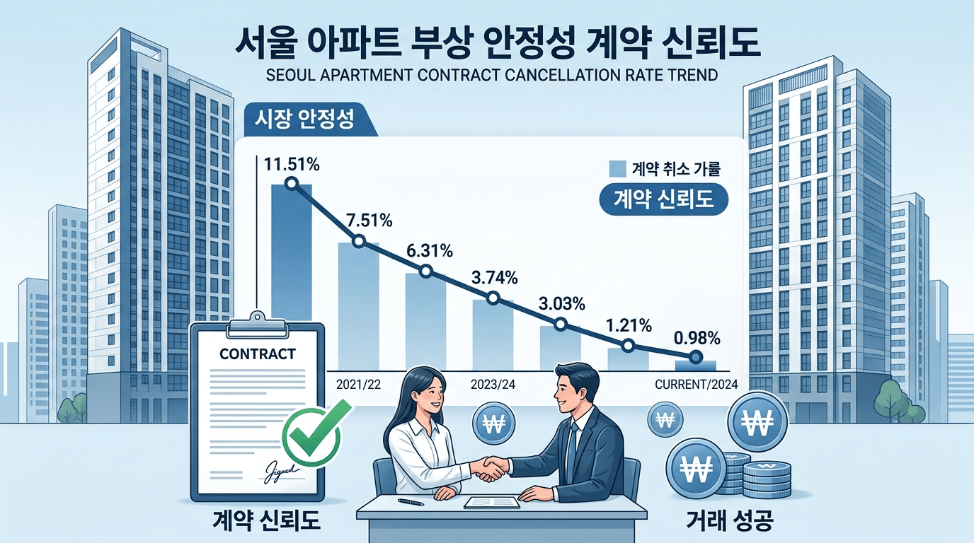 실수요자만 남은 시장…서울 아파트 계약 번복 역대 최저 기록