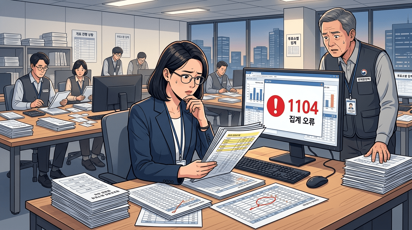 선관위, 개표 결과 잘못 입력…1104표 증발