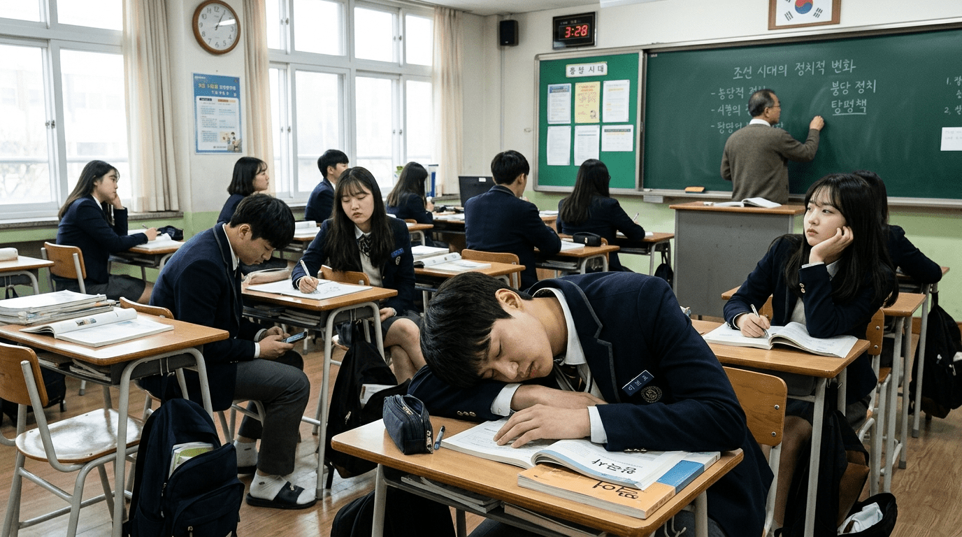 영상학교는 안 빠지고 꼬박꼬박 가지만…“수업 시간엔 그냥 자요” 한국 교실은 지금