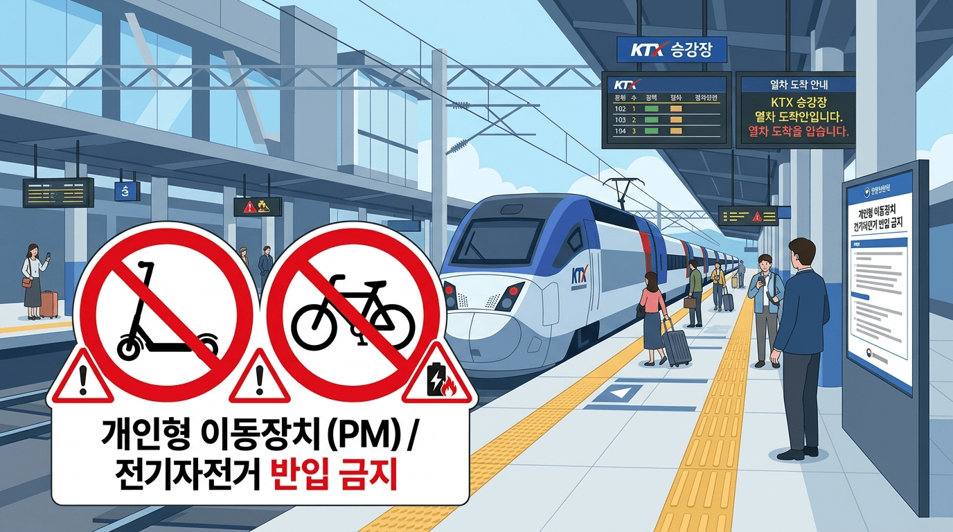 전동킥보드·전기자전거 들고 열차 못탄다