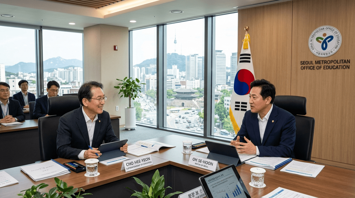 정근식 서울교육감 “오세훈 서울시장과 협력 강화”