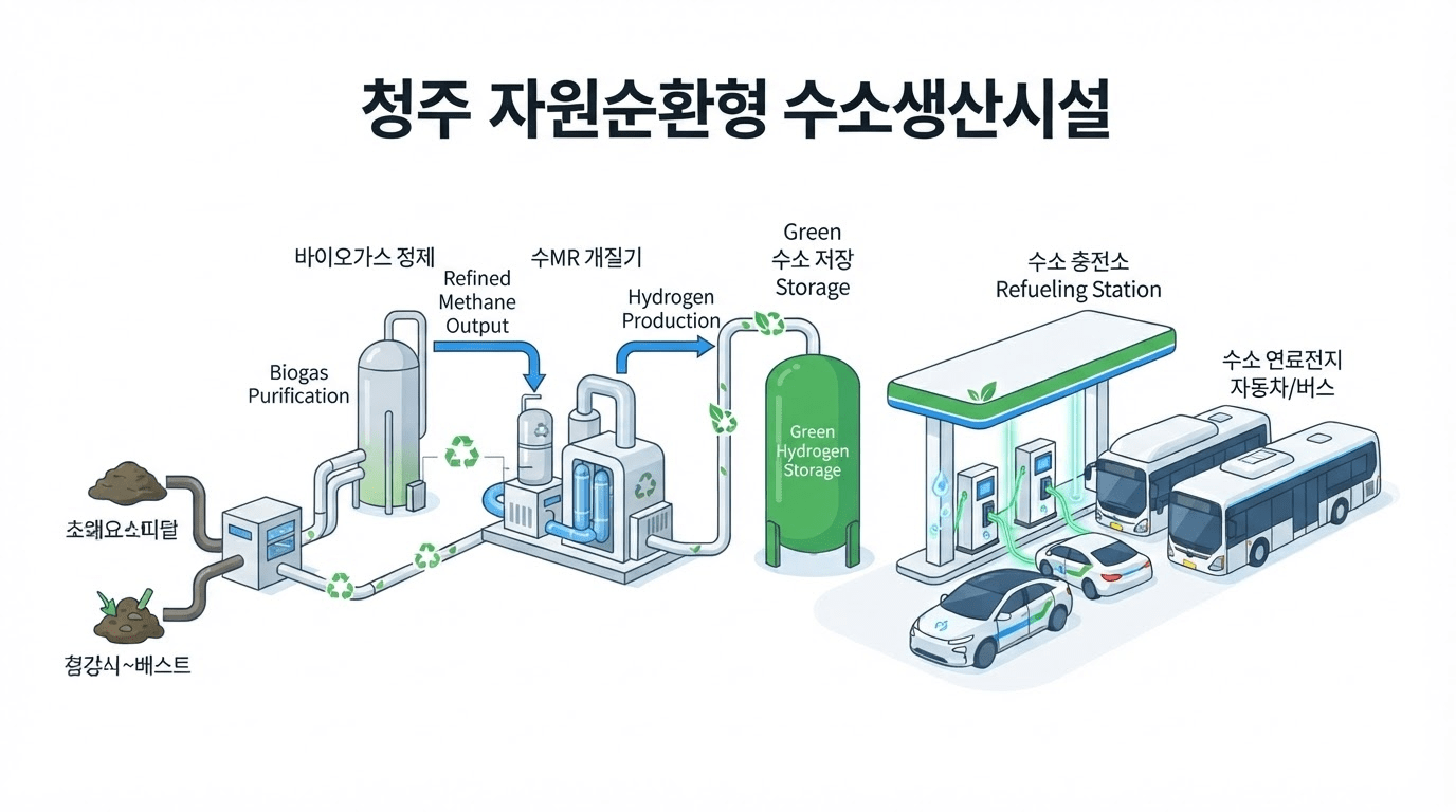 청주에 현대車 자원순환 수소 거점 착공 폐자원 재활용 친환경 라인 구축…신재생 에너지 체계 확장