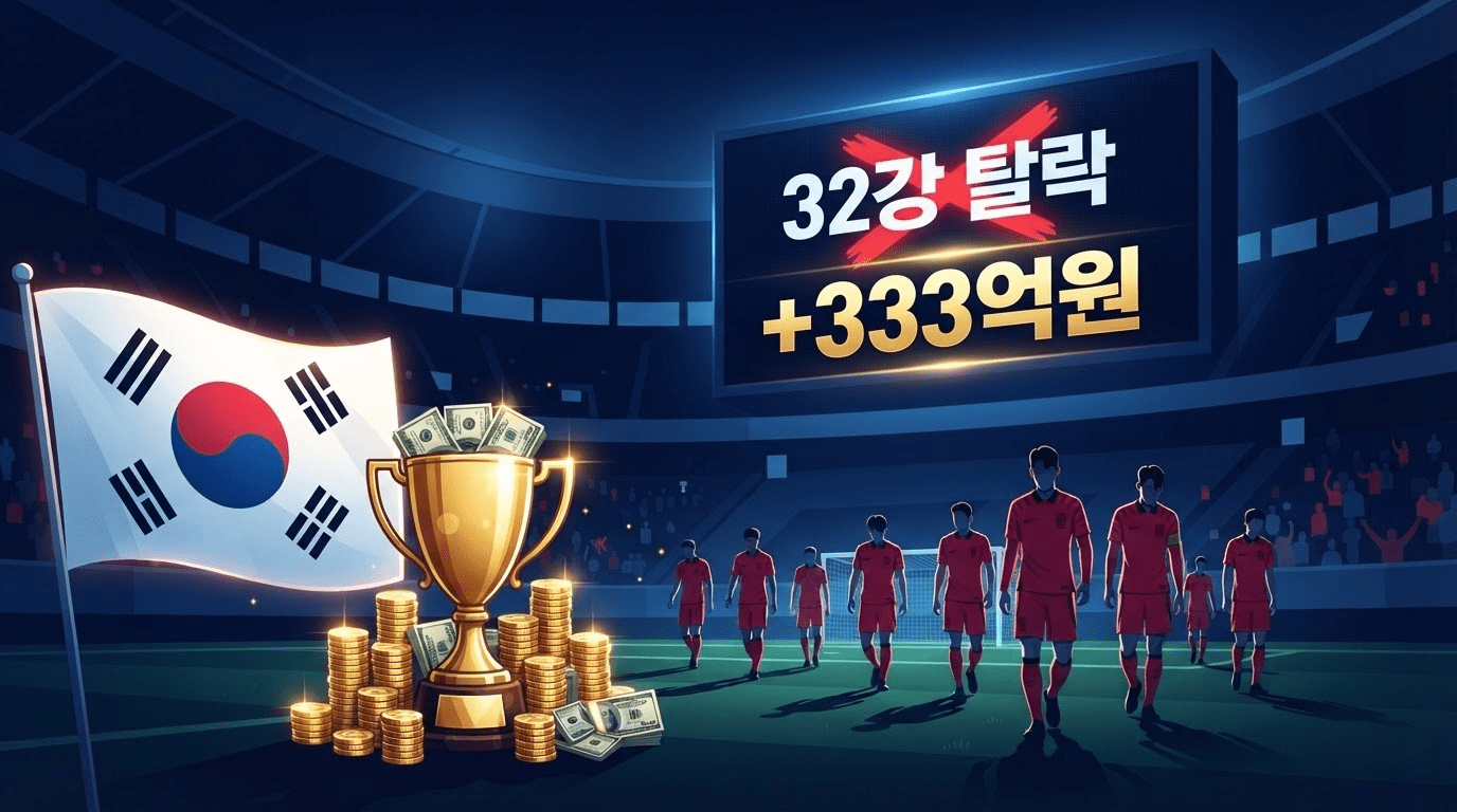한국 축구, 32강 탈락에도 불구하고 333억원 상금 '대박'